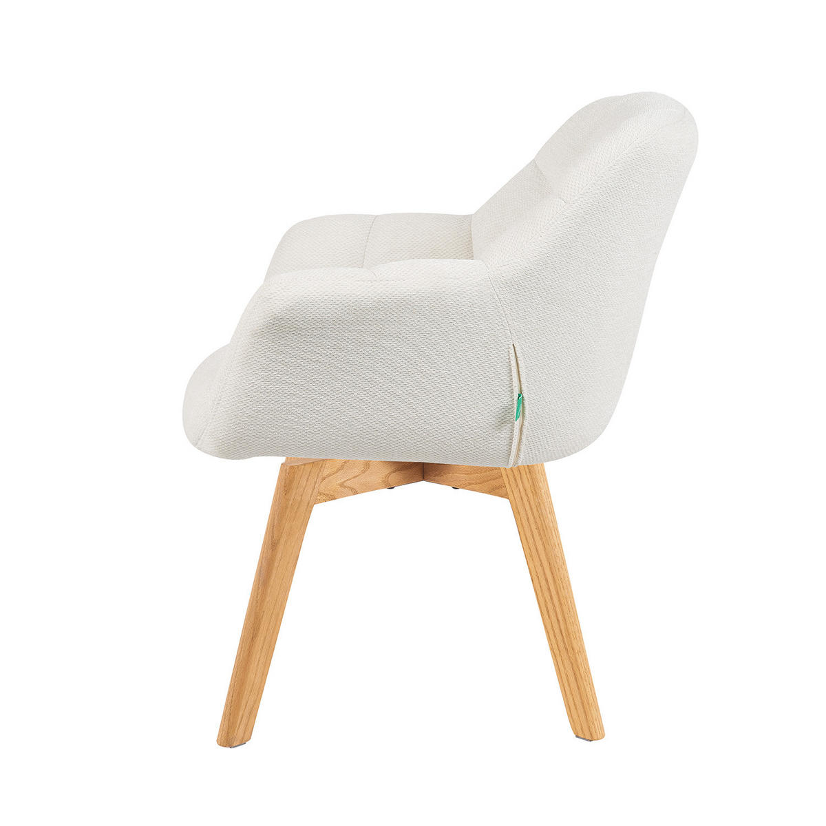 ESSZIMMERSTUHL Mika-Ava 2er-Set - Honigeiche/Creme, Eichenholz/Holz (65/81/66cm) - DUBI Möbel