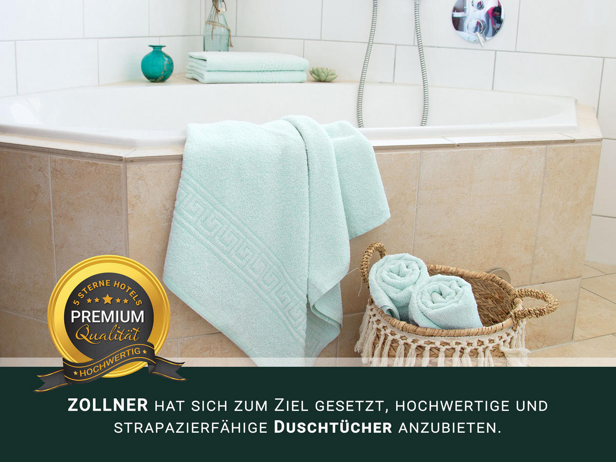 DUSCHTÜCHER, 5er-Set, 70x140 cm, 70% Baumwolle, 30% Polyester - Grün, Textil (70/140cm) - Zollner