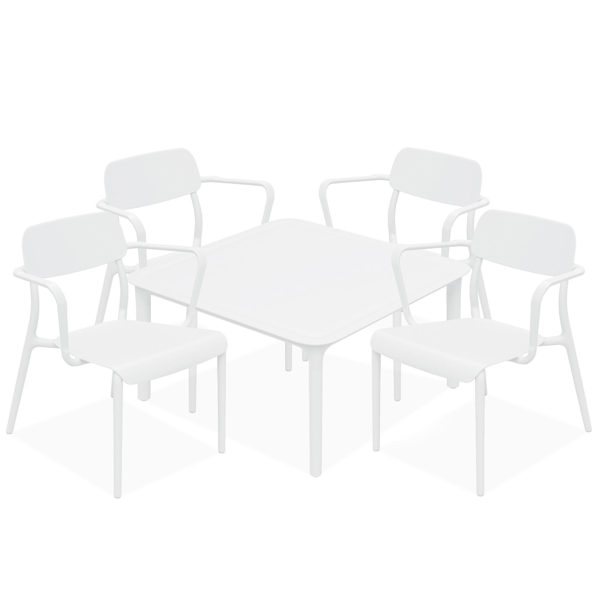 GARTENMÖBEL-SET GALIO, 5-tlg - Weiß, Kunststoff - KONSIMO®