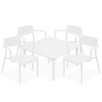 GARTENMÖBEL-SET GALIO, 5-tlg - Weiß, Kunststoff - KONSIMO®