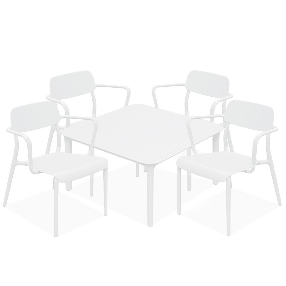 GARTENMÖBEL-SET GALIO, 5-tlg - Weiß, Kunststoff - KONSIMO®