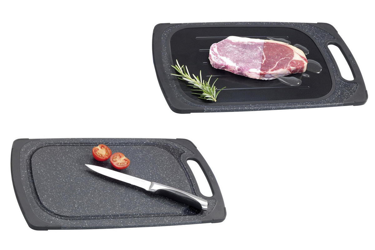 SCHNEIDE- und Auftaubrett 40,5/24/1 cm - Schwarz, Kunststoff (24/40.5cm) - Maximex