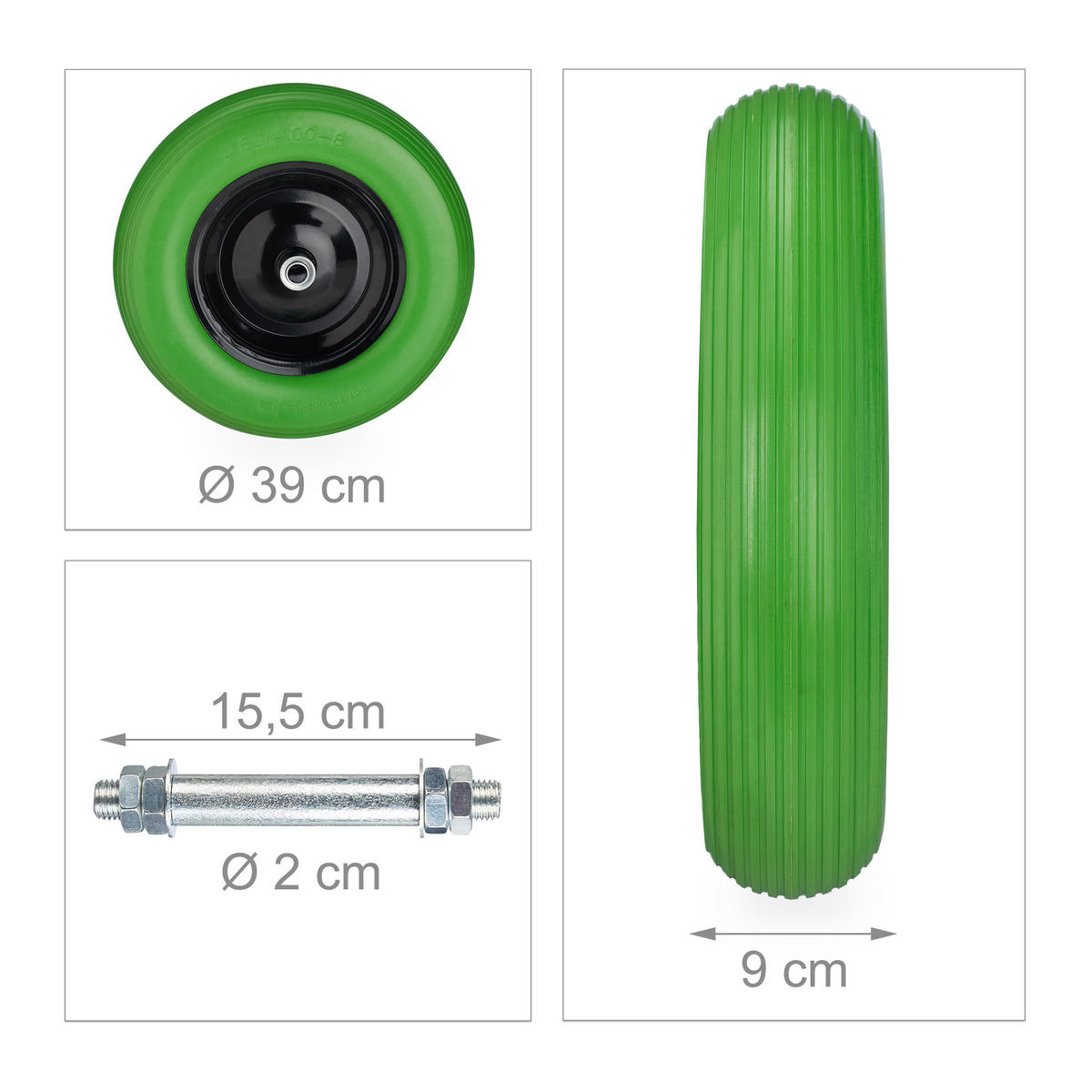 SCHUBKARRENRAD - Multicolor, Kunststoff/Metall (9/39/9cm) - Relaxdays