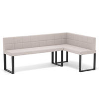 ECKBANK rechts SANA U Kunstleder gesteppt, 142/196 cm Schwarz - Schwarz, Kunststoff/Textil (142/196cm) - Idohome
