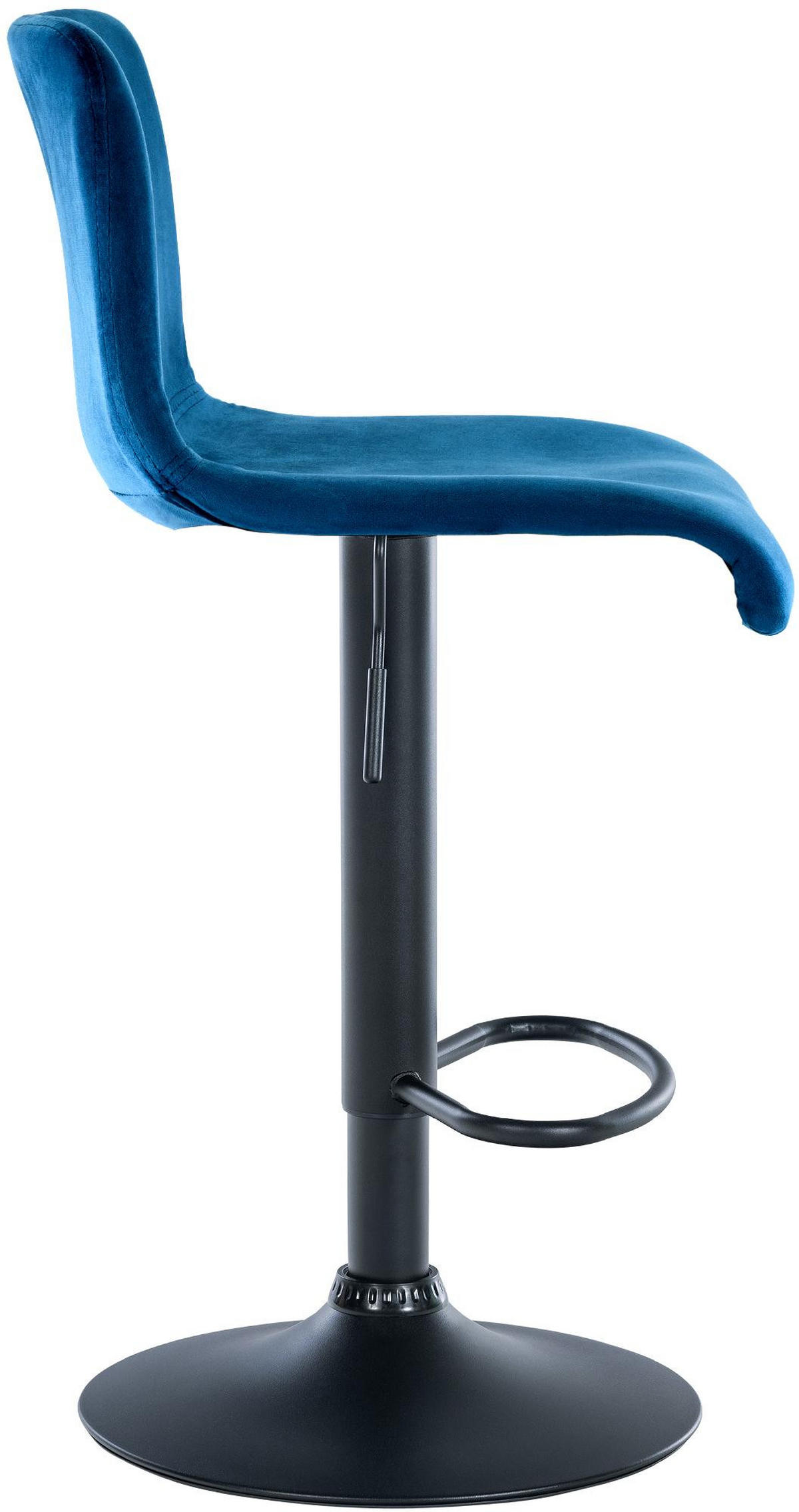 BARHOCKER Samt Blau - Blau, Textil (39/83/36cm) - CLP