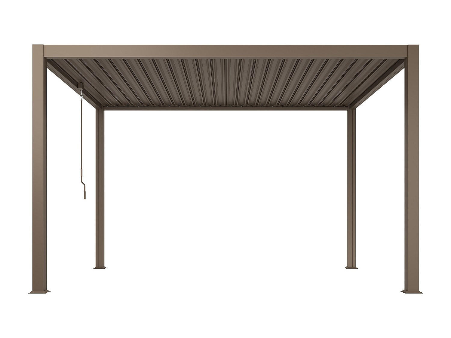 SELBSTTRAGENDE Pergola - 400 cmcm x 300 cmcm - Metall - Taupe - AMALFI - Taupe, Metall (400/250/300cm) - Vente-Unique