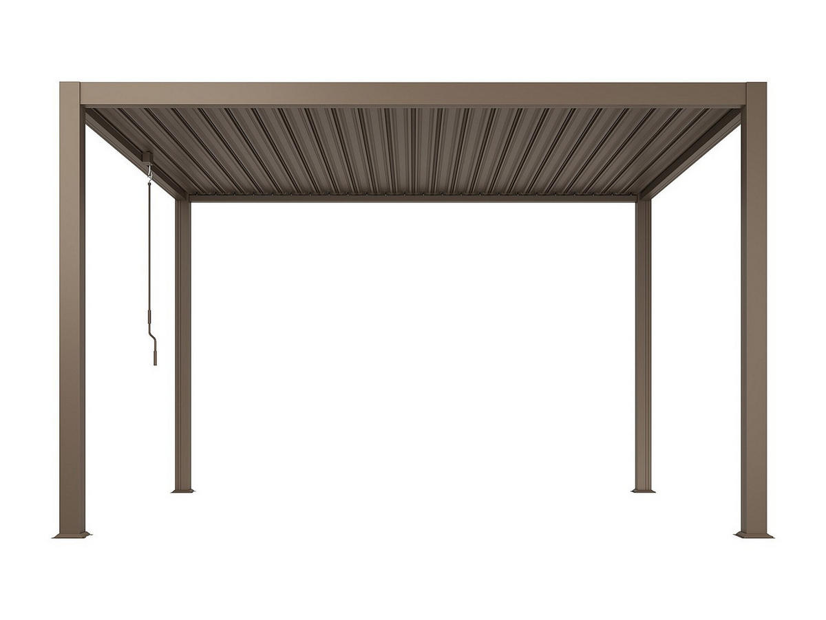 SELBSTTRAGENDE Pergola - 400cm x 300cm - Aluminium - taupe - AMALFI - Braun, Metall (400/250/300cm) - Vente-Unique