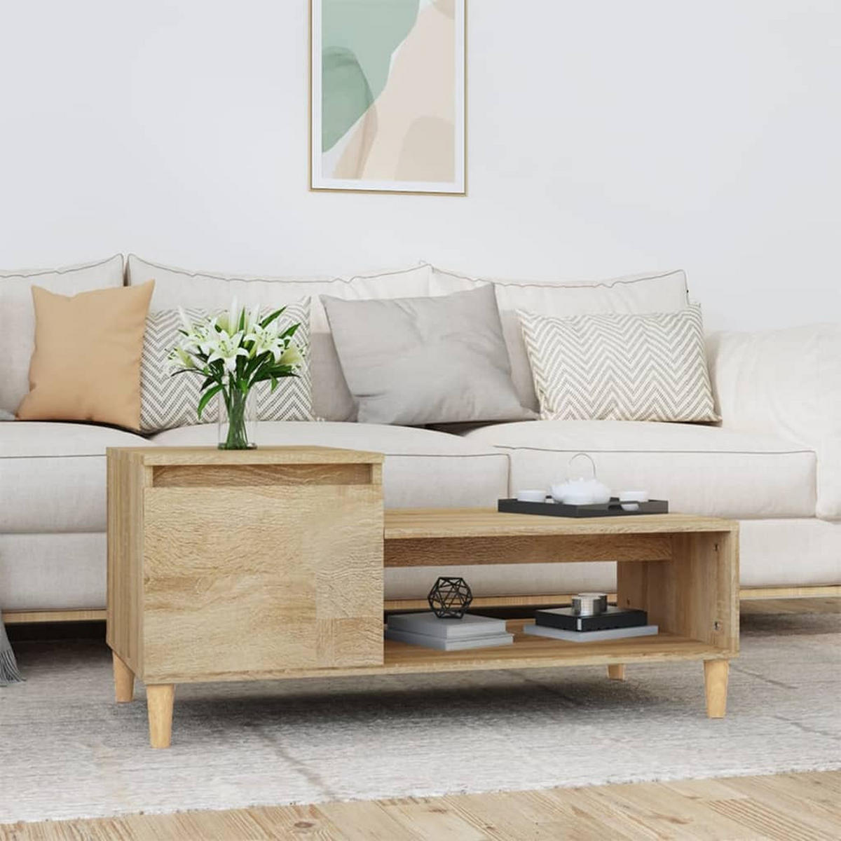 COUCHTISCH Sonoma-Eiche 100x50x45 cm Holzwerkstoff - Braun, Holzwerkstoff (100/50/45cm) - furnicato