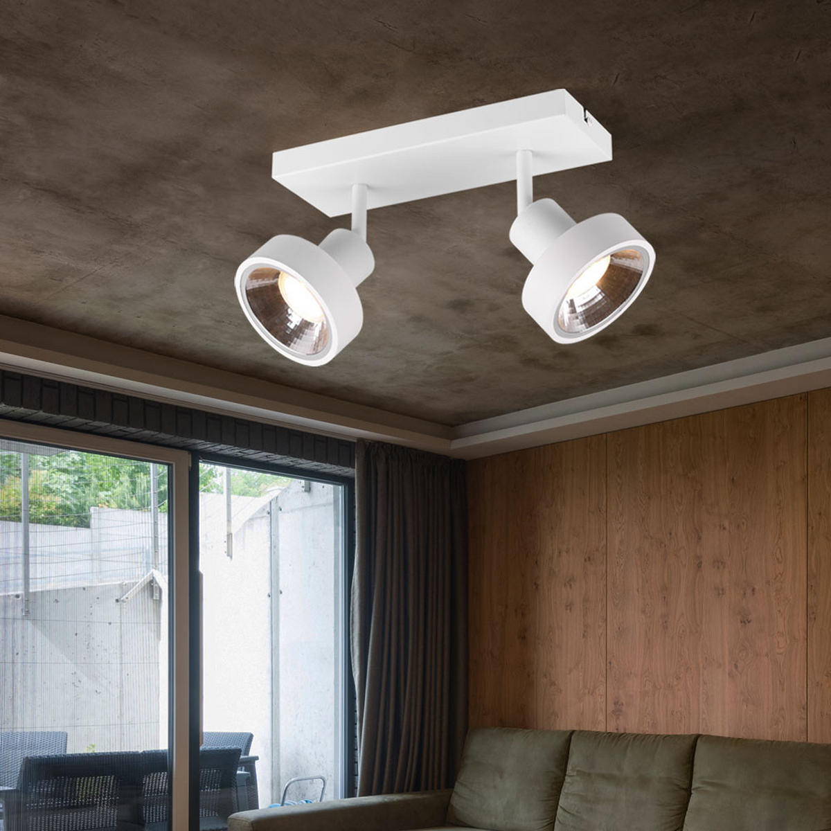 DECKENLEUCHTE Metall Weiß matt 2-flammig - Weiß, Metall (28/16/19cm)