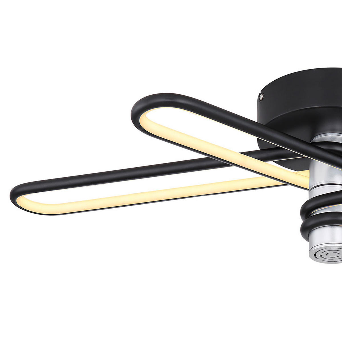 LED DECKENLEUCHTE Metall Schwarz Toppole - Schwarz, Metall (91.5/46.5/18.5cm) - Globo Lighting