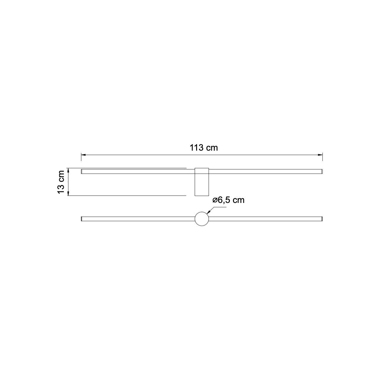 WANDLEUCHTE Eydon, Schwarz, 113cm - Schwarz, Metall (13/6.5/113cm) - KOSILUM