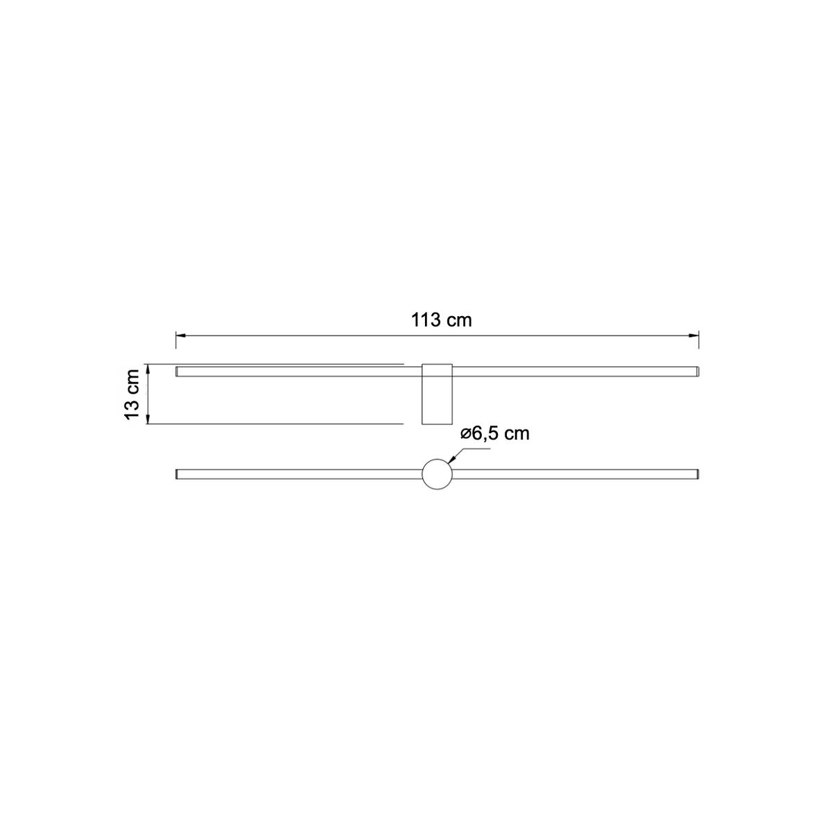 WANDLEUCHTE Eydon, Schwarz, 113cm - Schwarz, Metall (13/6.5/113cm) - KOSILUM