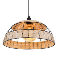 LED HÄNGELEUCHTE Rattan Braun Gitteroptik - Braun, Holz (40/40/120cm) - Globo Lighting