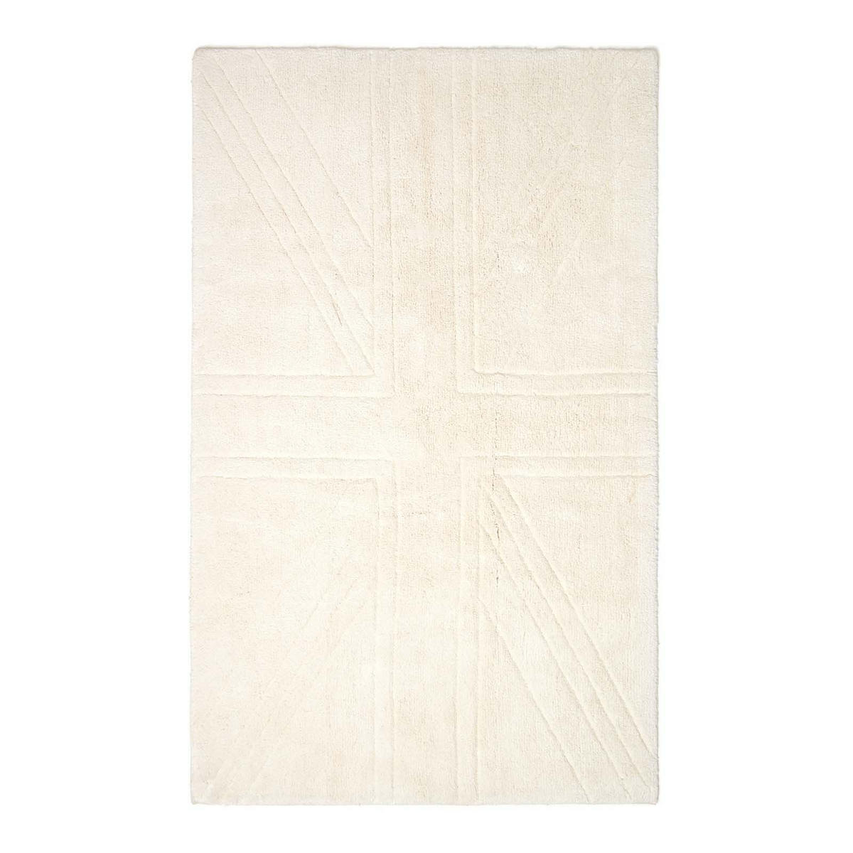 HOCHFLOR-TEPPICH Union Jack 90/150 cm - Creme, Textil (90/150cm) - Homescapes