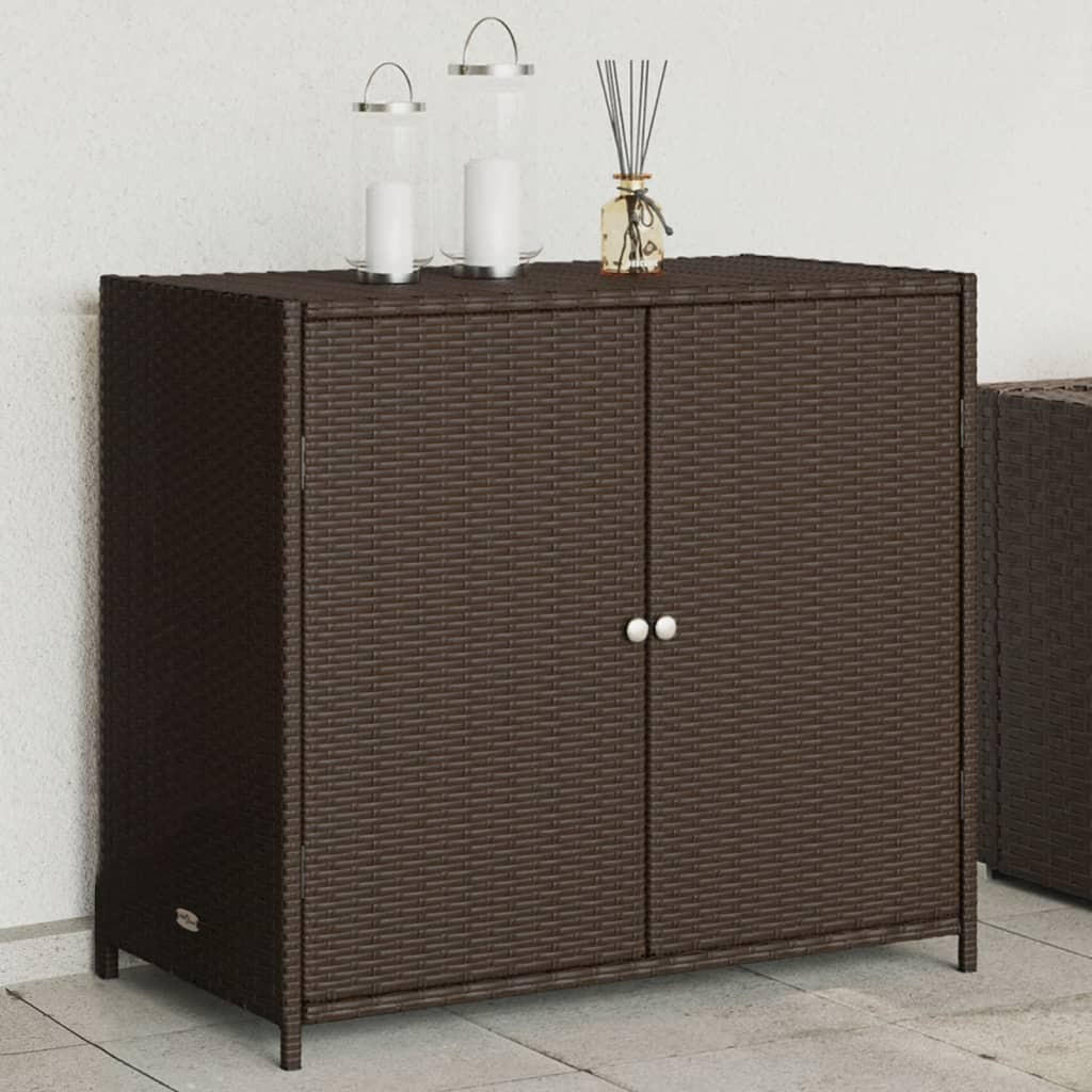 GARTENSCHRANK Braun 83x45x76 cm Poly Rattan - Braun, Kunststoff (83/76/45cm) - furnicato