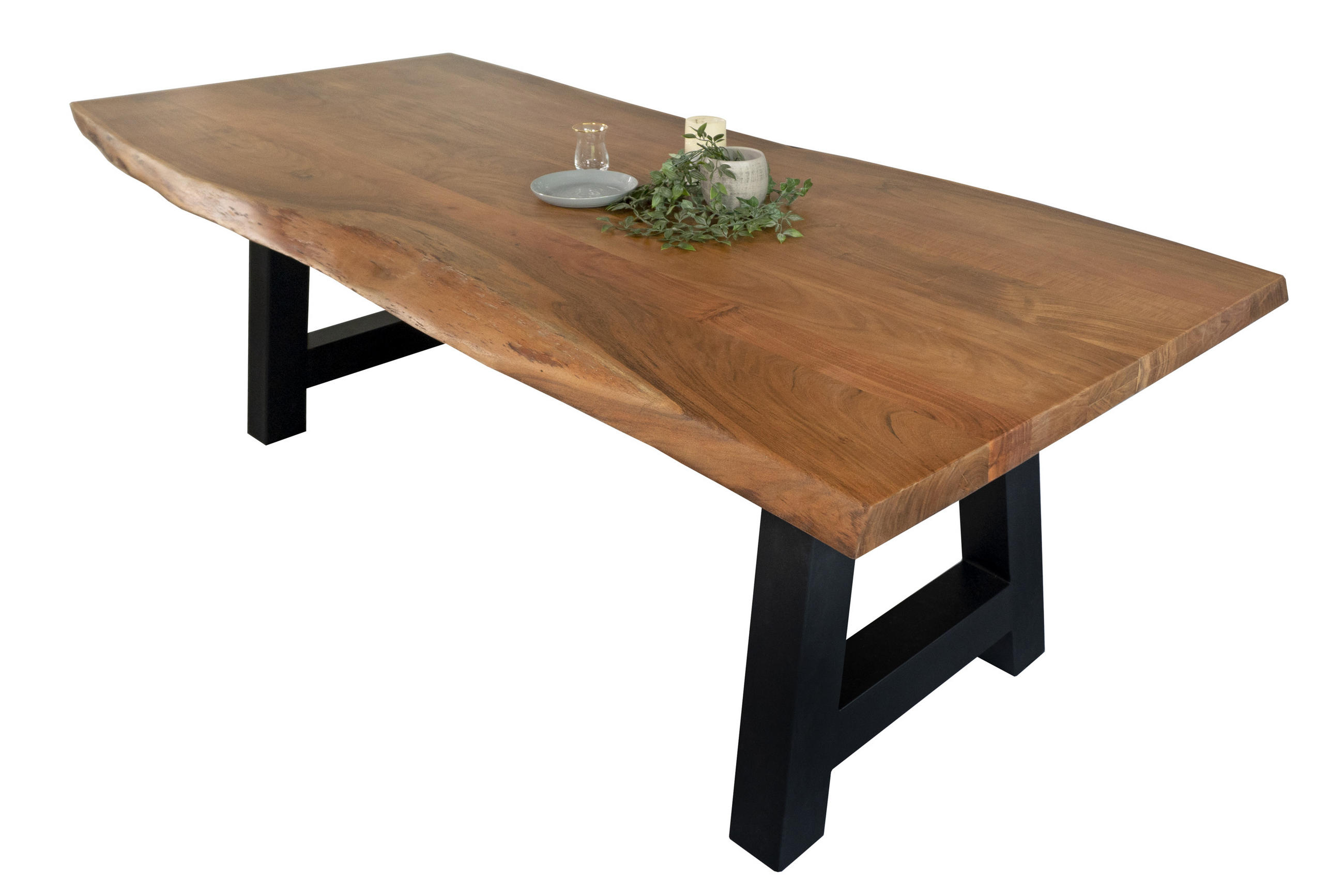 ESSTISCH CALI - Schwarz/Braun, Holz/Metall (100/240/77cm) - SAM