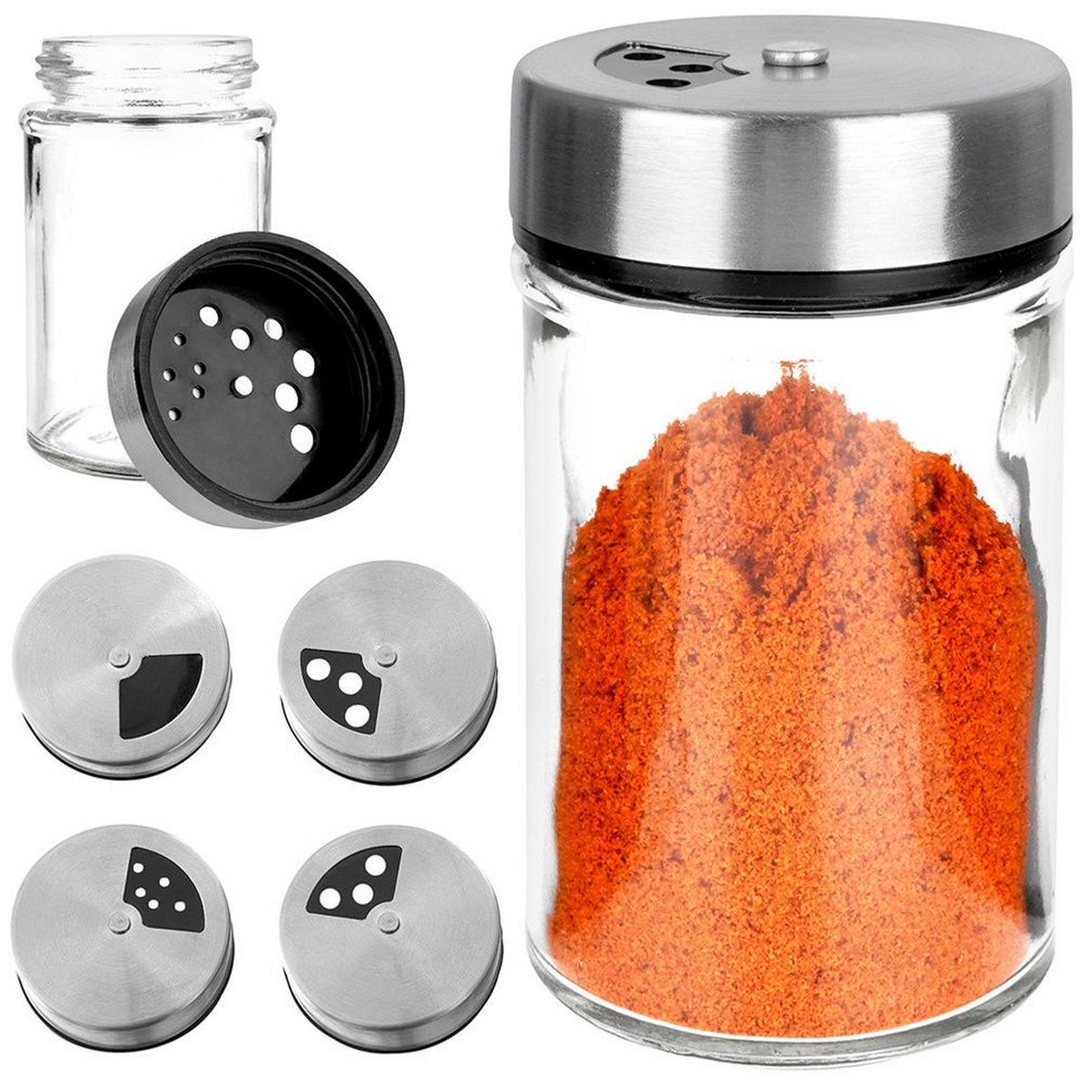 GEWÜRZDOSE Glaskörper/Streusieb 100 ml Transparent - Transparent, Glas (5/8.5/5cm) - Orion 