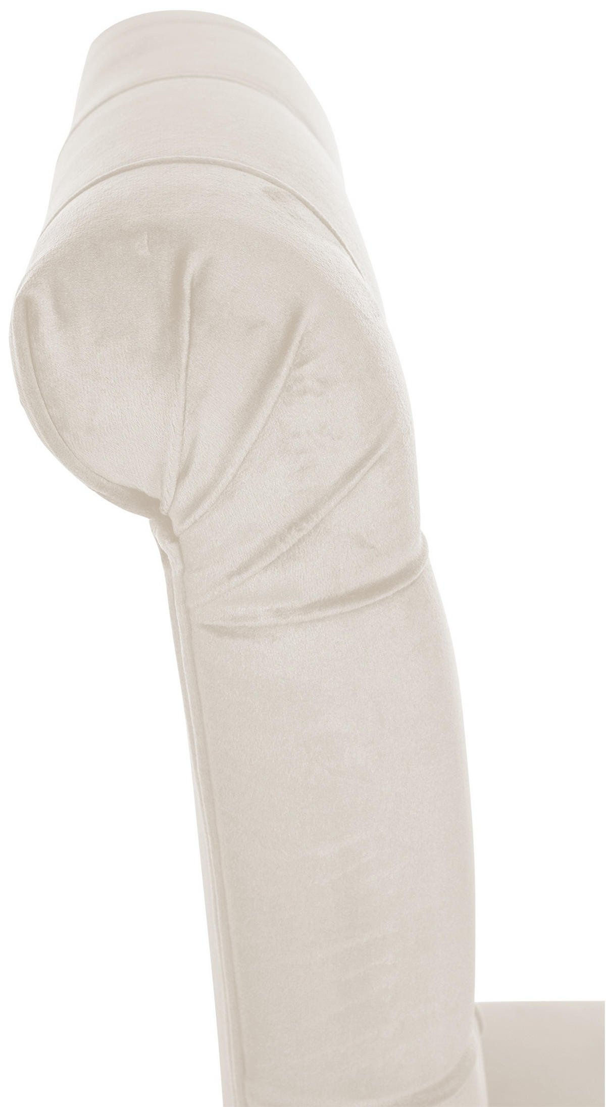 STUHL 2er Set Samt creme - Walnussfarben/Creme, Holz/Textil (45/98/63cm) - CLP