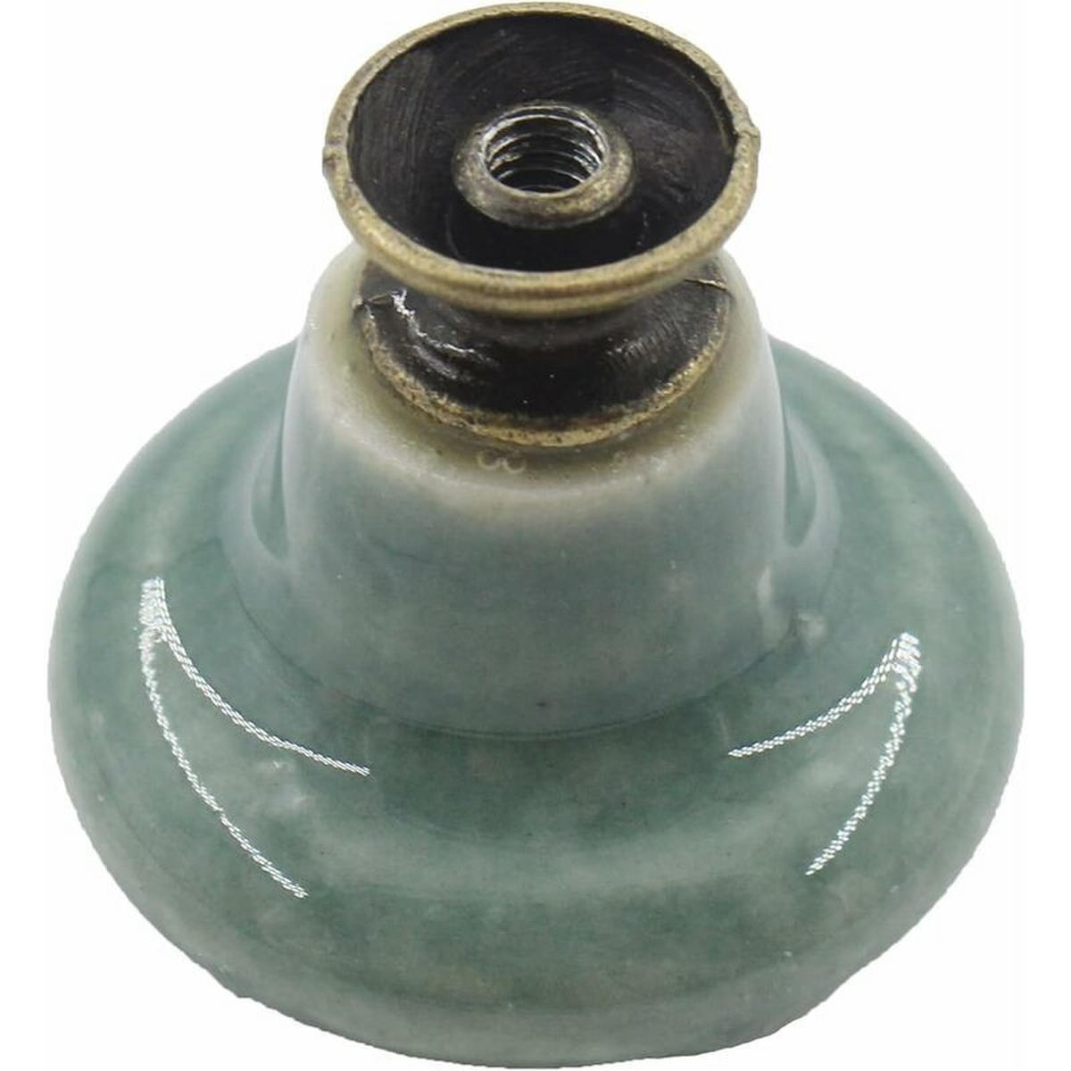 SCHRANKKNOPF Keramik Grün 10er-Set - Grün, Metall (3.4/3.2/3.4cm)