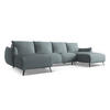 WOHNLANDSCHAFT Chenille Stoff Blau - Blau/Blaugrau, Textil/Metall (317/86/162cm) - Makamii