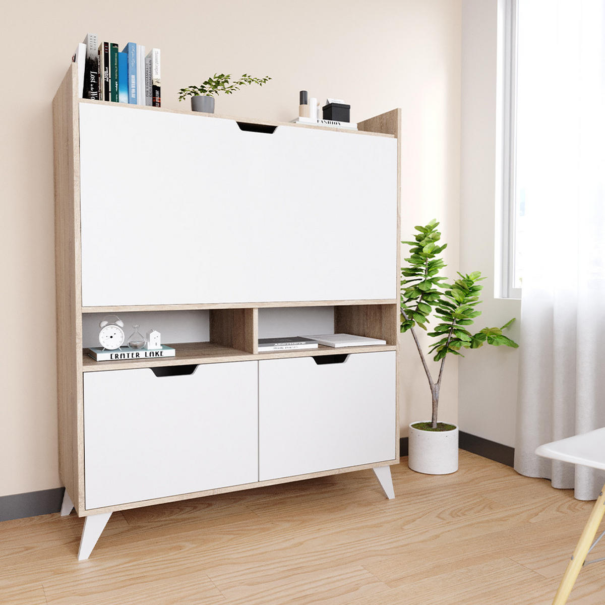 SEKRETÄR SCHREIBTISCH Berdi Sonoma 110 x 45 cm - Sonoma Eiche, Holzwerkstoff (45/110/140cm) - Vicco