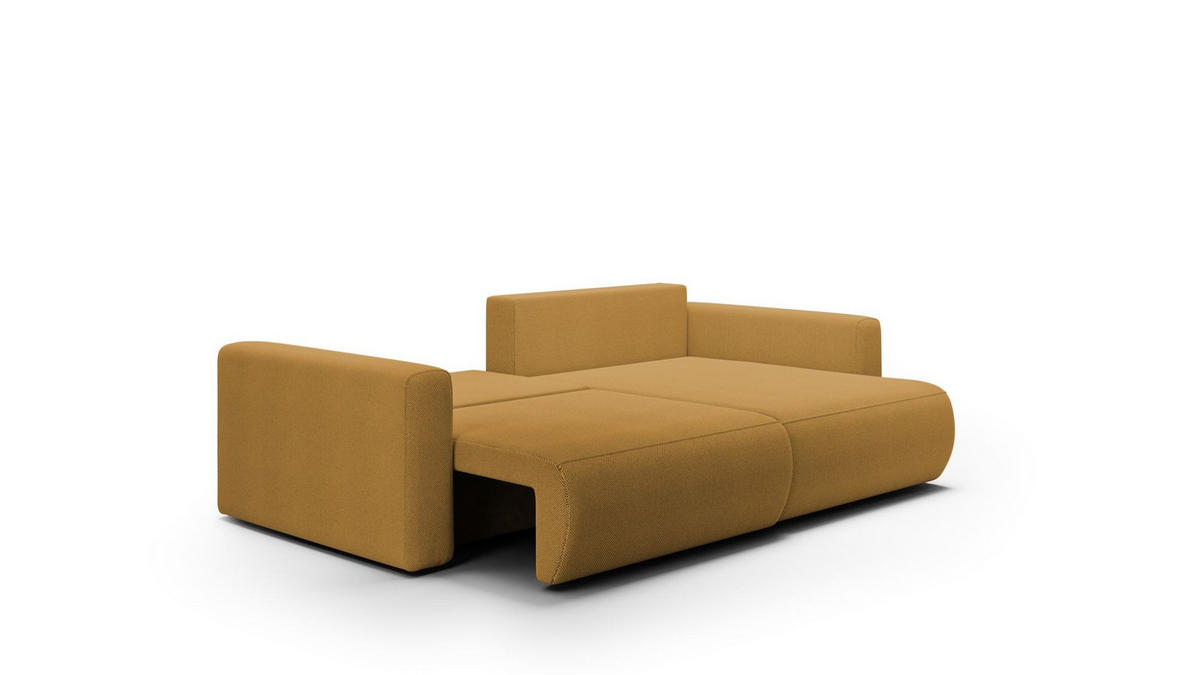ECKSOFA Chaira Mit Schlaffunktion - Currygelb, Holzwerkstoff/Textil (240/149cm) - Fun Möbel