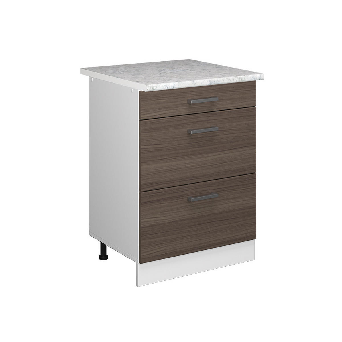 UNTERSCHRANK R-Line Grau 60 cm mit Schubladen - Weiß/Grau, Holzwerkstoff (60/81.6/60cm) - Vicco
