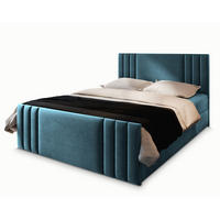 BOXBETT KANES 140x200 cm mit Matratze und Topper - Blau - Blau, Holz (140/200cm) - MASSENO