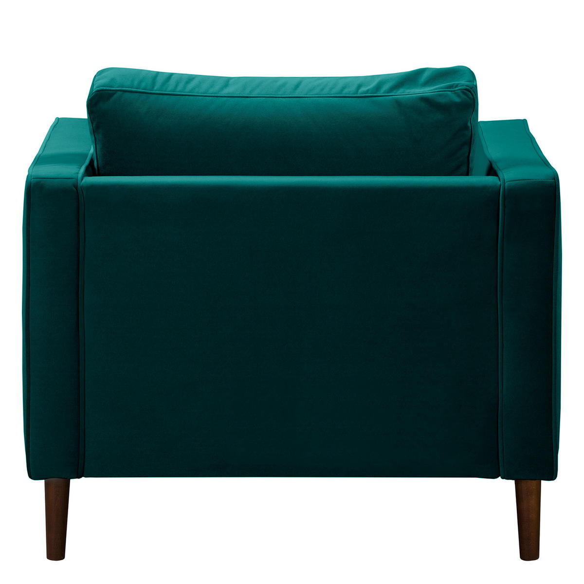 SESSEL - Samt - Dunkelbraun/Petrol, Birkenholz/Textil (90/80/86cm) - home24