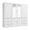 KLEIDERSCHRANK mit Spiegel Der Grenzenlose - Weiß, Holzwerkstoff (210/187/58cm) - Mokebo