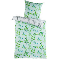 SEERSUCKER-BETTWÄSCHE 135x200 Kariert Sommer Bettbezug Bügelfrei aus 100% Polyester, Mikrofaser Bettbezüge Grau Grün - Grün, Textil (135/200cm) - Carpe Sonno