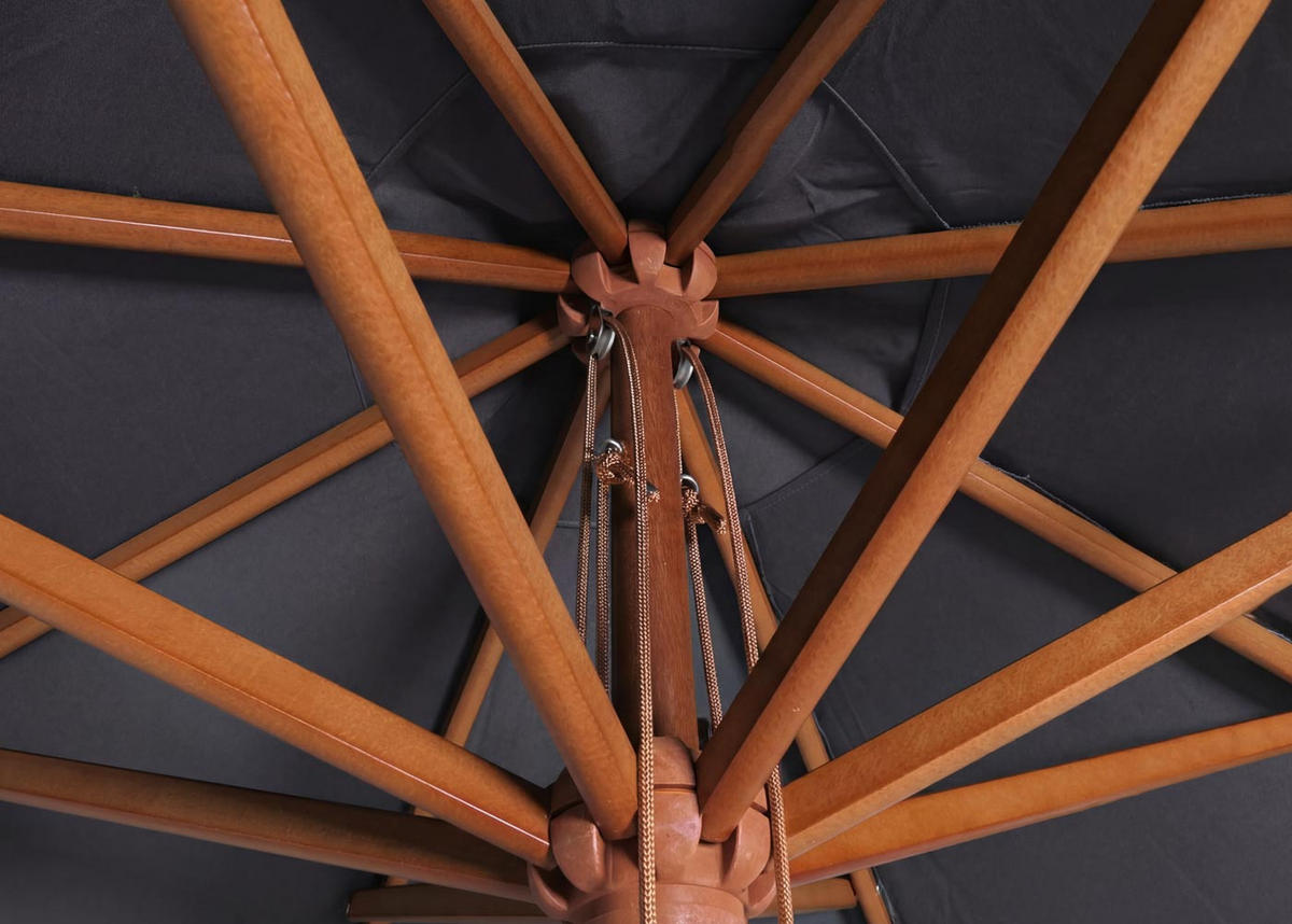 SONNENSCHIRM C57B Anthrazit - Anthrazit, Holz (300/300cm) - MCW