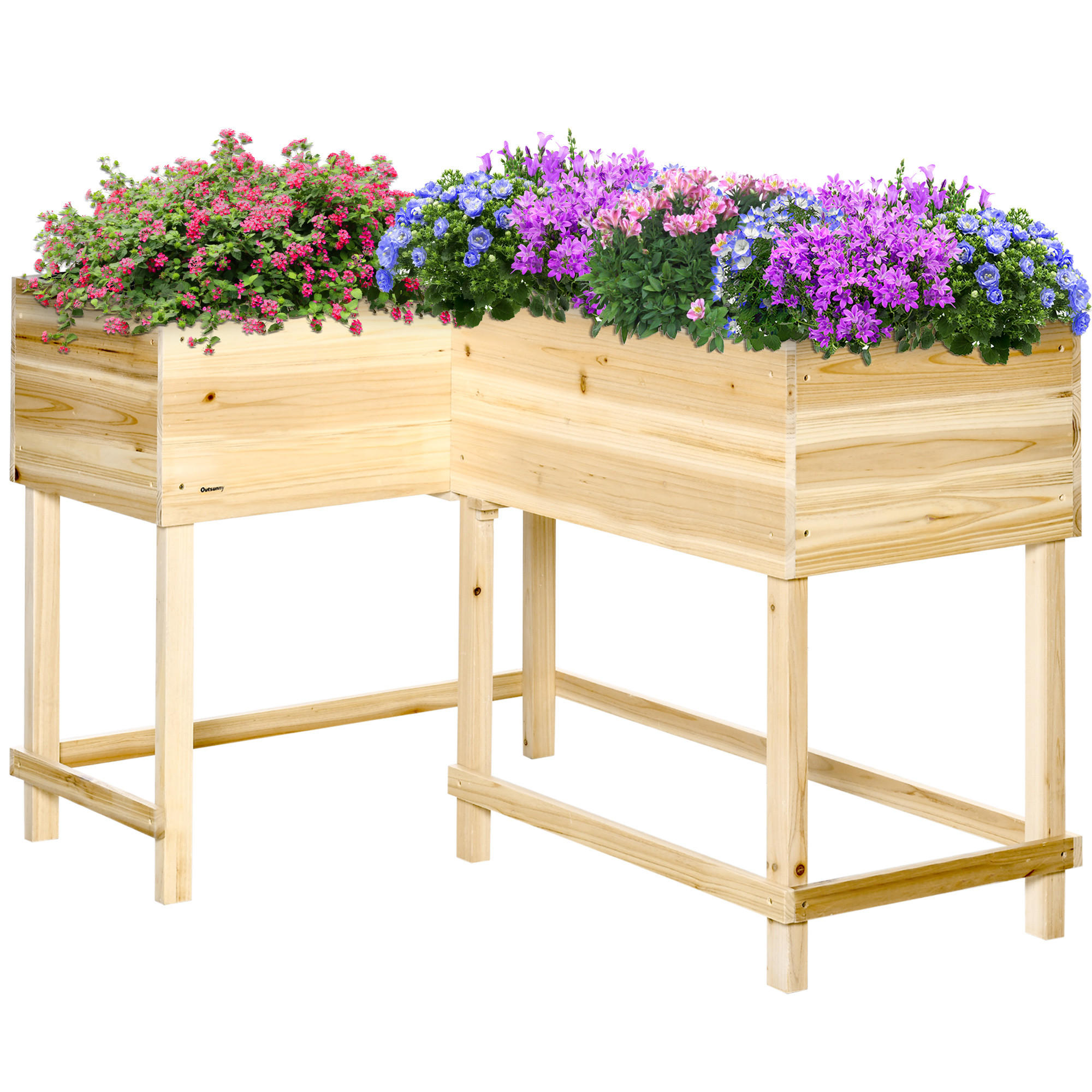 HOCHBEET, Naturholz, Tannenholz - Naturfarben, Holz (91/81/122cm) - Outsunny