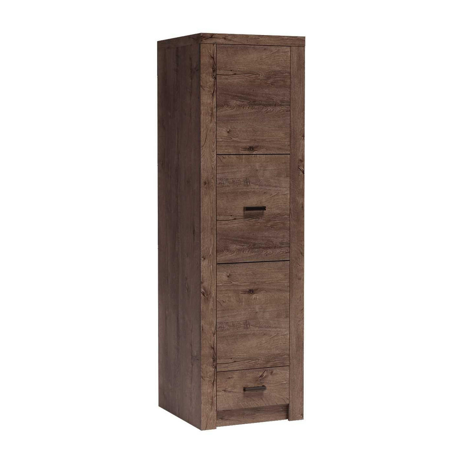 KLEIDERSCHRANK Indianapolis I-2 1-türig 56 x 192 x 58 cm Esche dunkel - Dunkelbraun, Holzwerkstoff/Metall (56/192/58cm) - Koseto