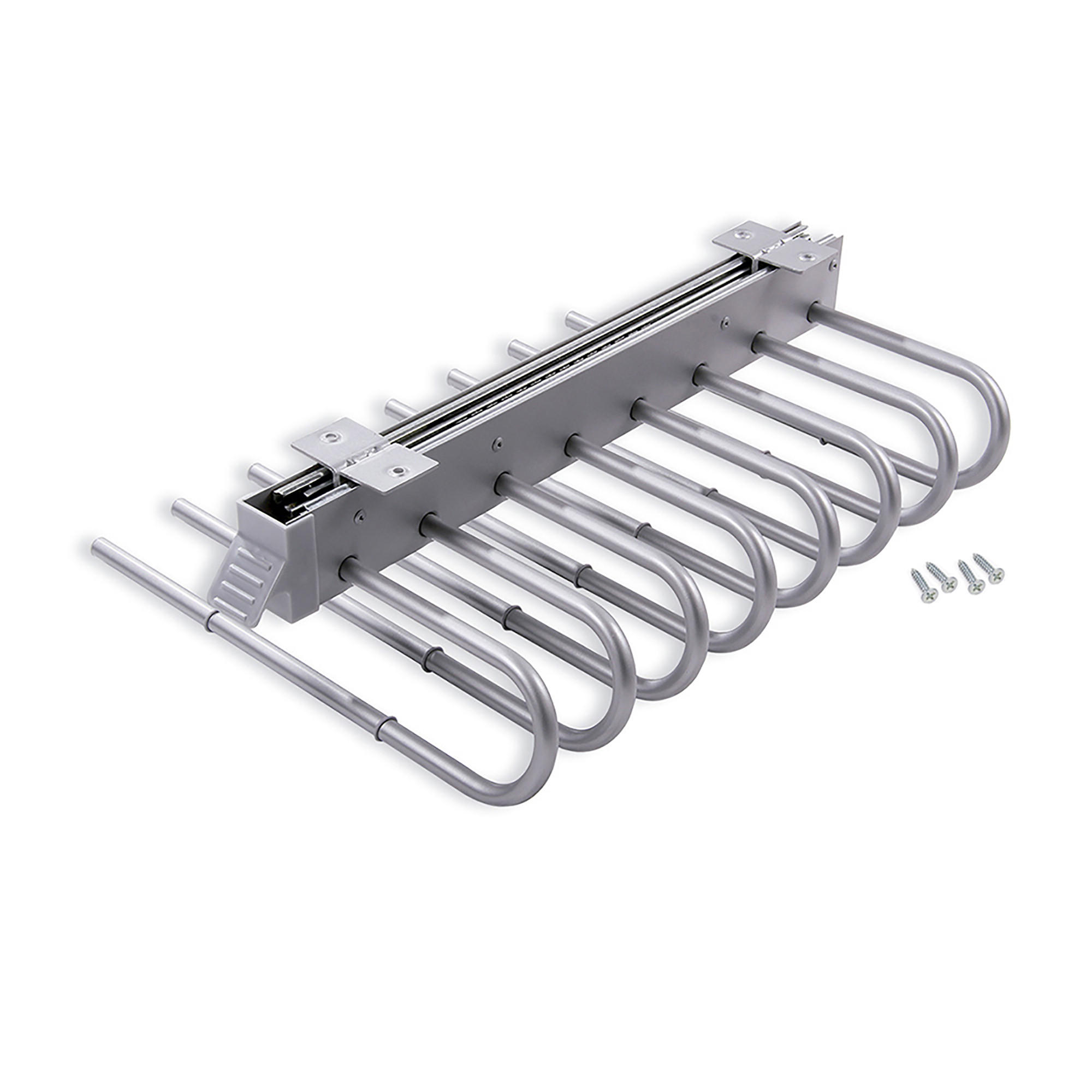 HOSENBÜGEL Ausziehbarer, Rechts, Grau metallic, Stahl und Kunststoff - Silberfarben, Metall (5/13/49.8cm) - EMUCA