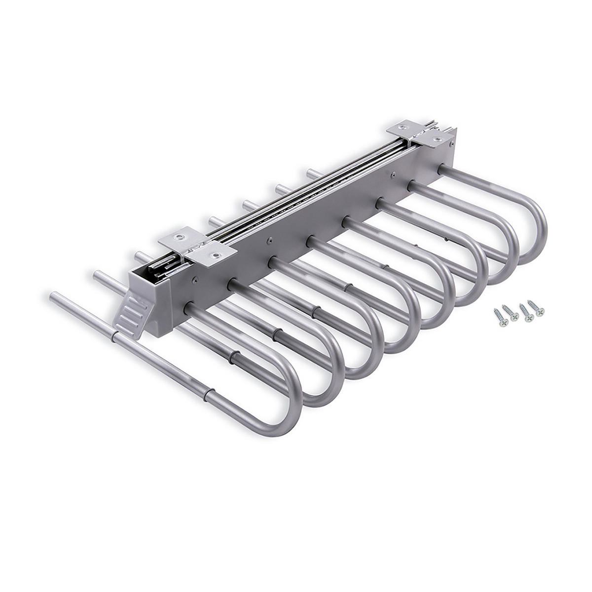 HOSENBÜGEL Ausziehbarer, Rechts, Grau metallic, Stahl und Kunststoff - Silberfarben, Metall (5/13/49.8cm) - EMUCA