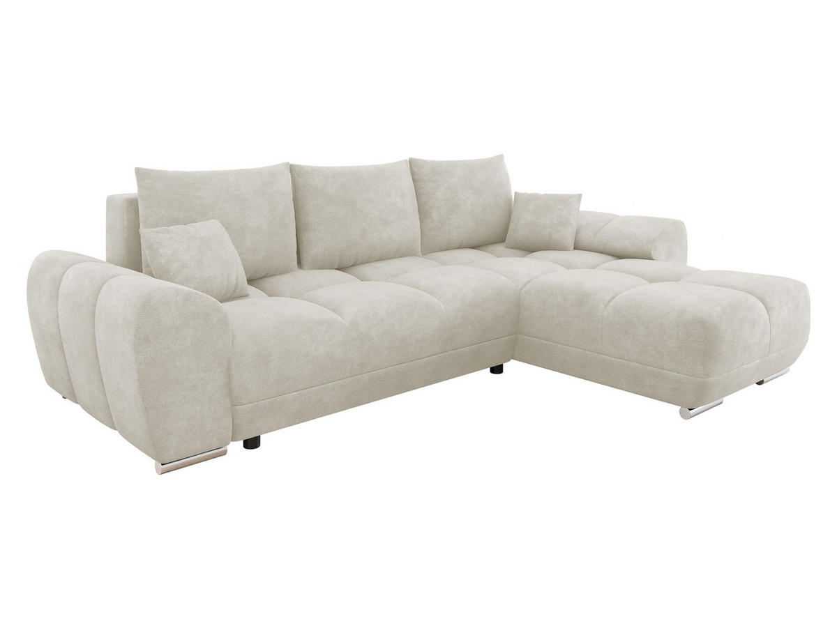 ECKSOFA Logo - Sandfarben/Silberfarben, Holz/Kunststoff (291/183cm) - MIRJAN24