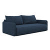 3-SITZER SOFA mit Schlaffunktion Chenille Stoff Blau - Blau/Schwarz, Kunststoff/Textil (216/86/105cm) - Makamii