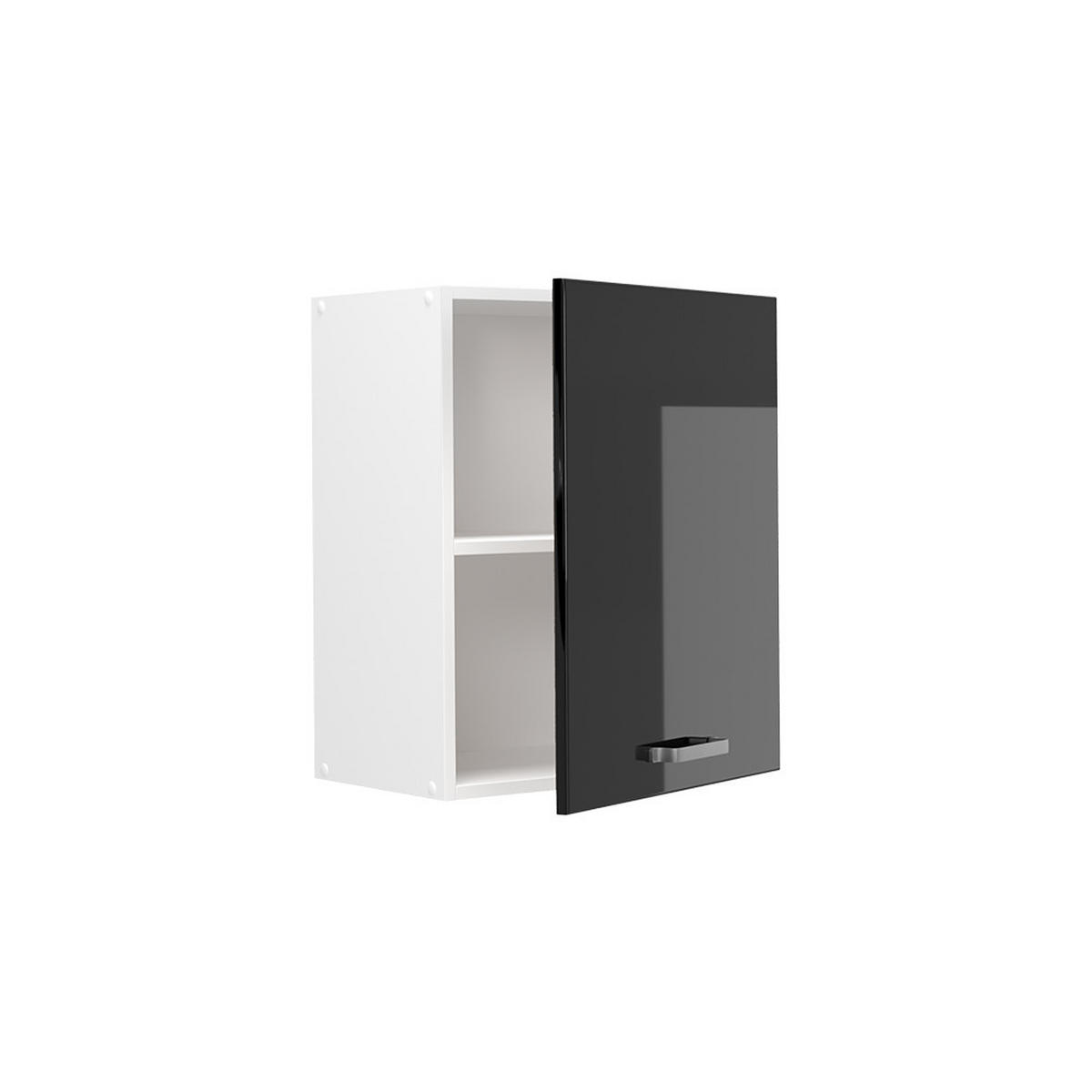 HÄNGESCHRANK R-Line, Schwarz Hochglanz/Weiß, 50 cm - Schwarz Hochglanz/Weiß, Holzwerkstoff (50/60/31cm) - Vicco