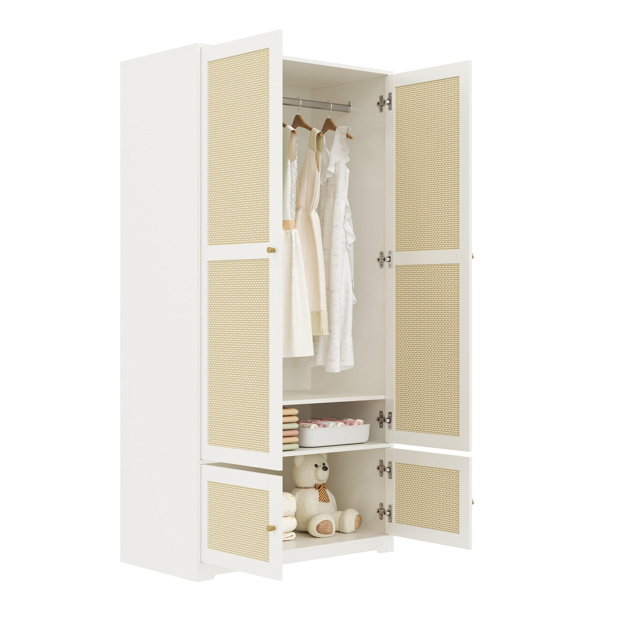 Modfu Kleiderschrank Weiß 90x180x48 cm