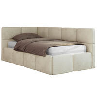 JUGENDBETT ARVO 90/200 - Beige Velvet - Multipocket-Matratze - Links Seite - Beige, Textil (90/200cm) - MKS
