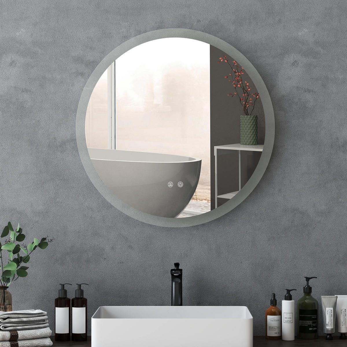 BADEZIMMERSPIEGEL DE-09302 Silber - Silberfarben, Metall (70/3/70cm) - ComfortXL
