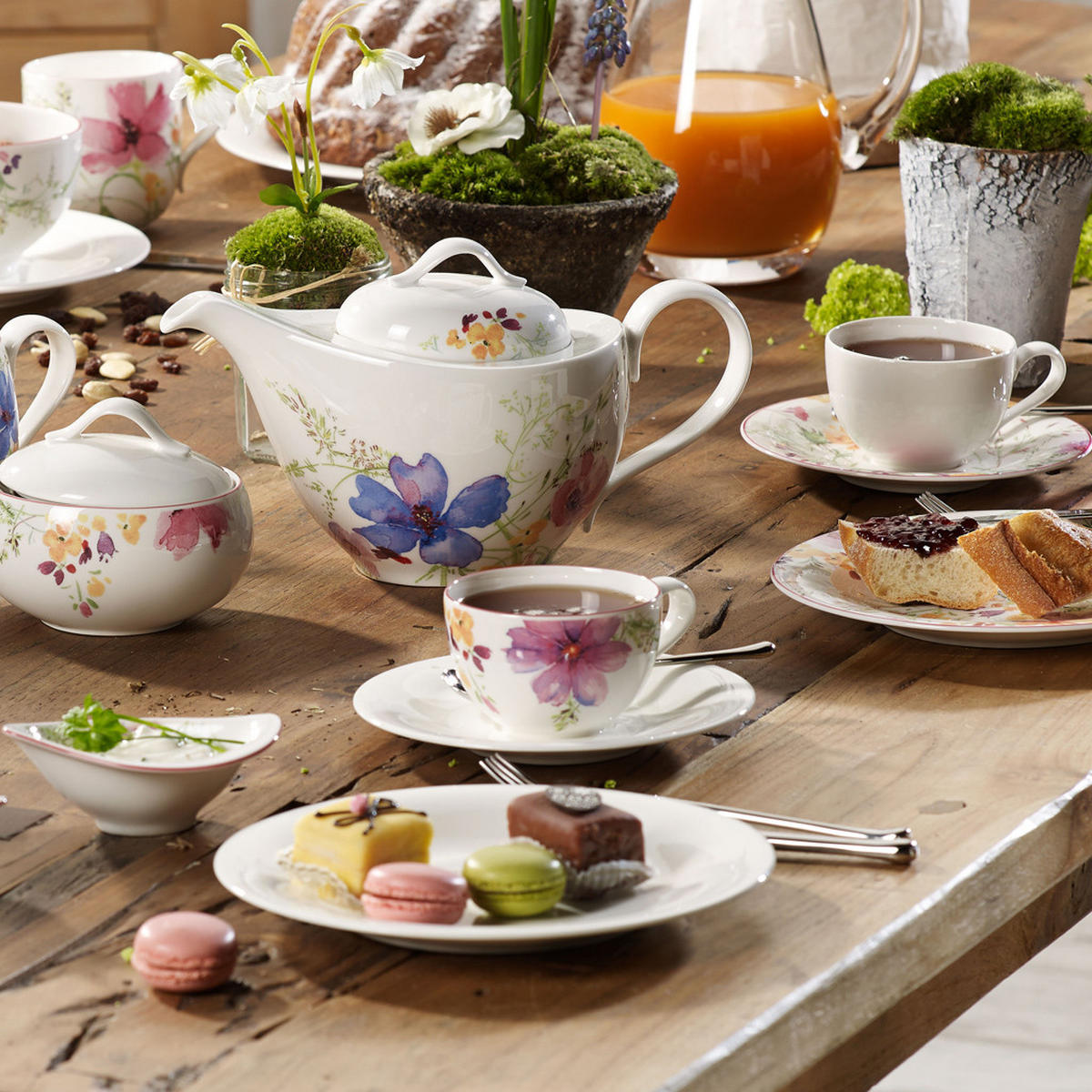 FRÜHSTÜCKSUNTERTASSEN Mariefleur Gris Basic bunt ø 19 cm 6er Set - Multicolor, Keramik (19cm) - Villeroy & Boch
