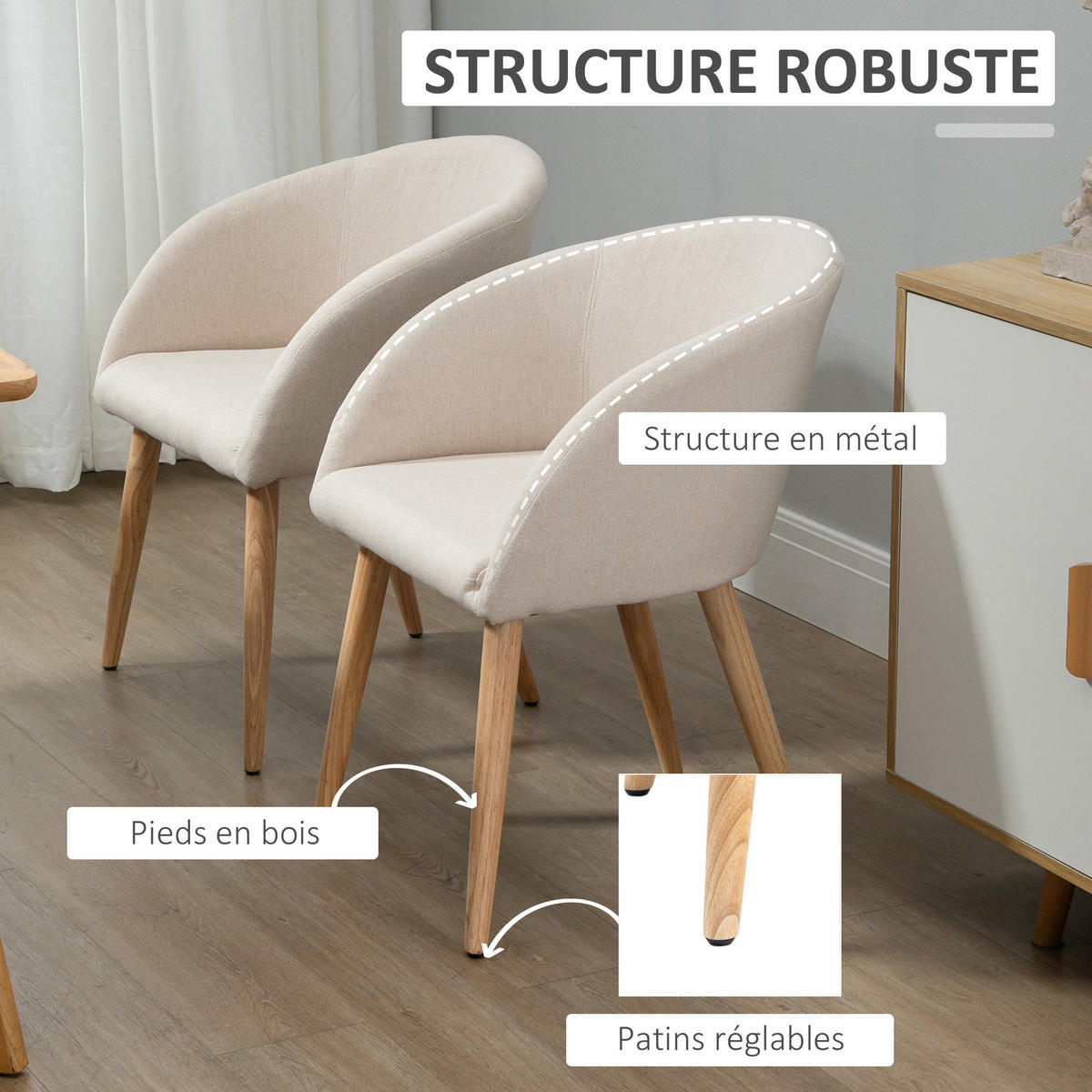 STÜHLE Beige 2 Stück - Beige, Kunststoff (55/74/56cm) - GiPP