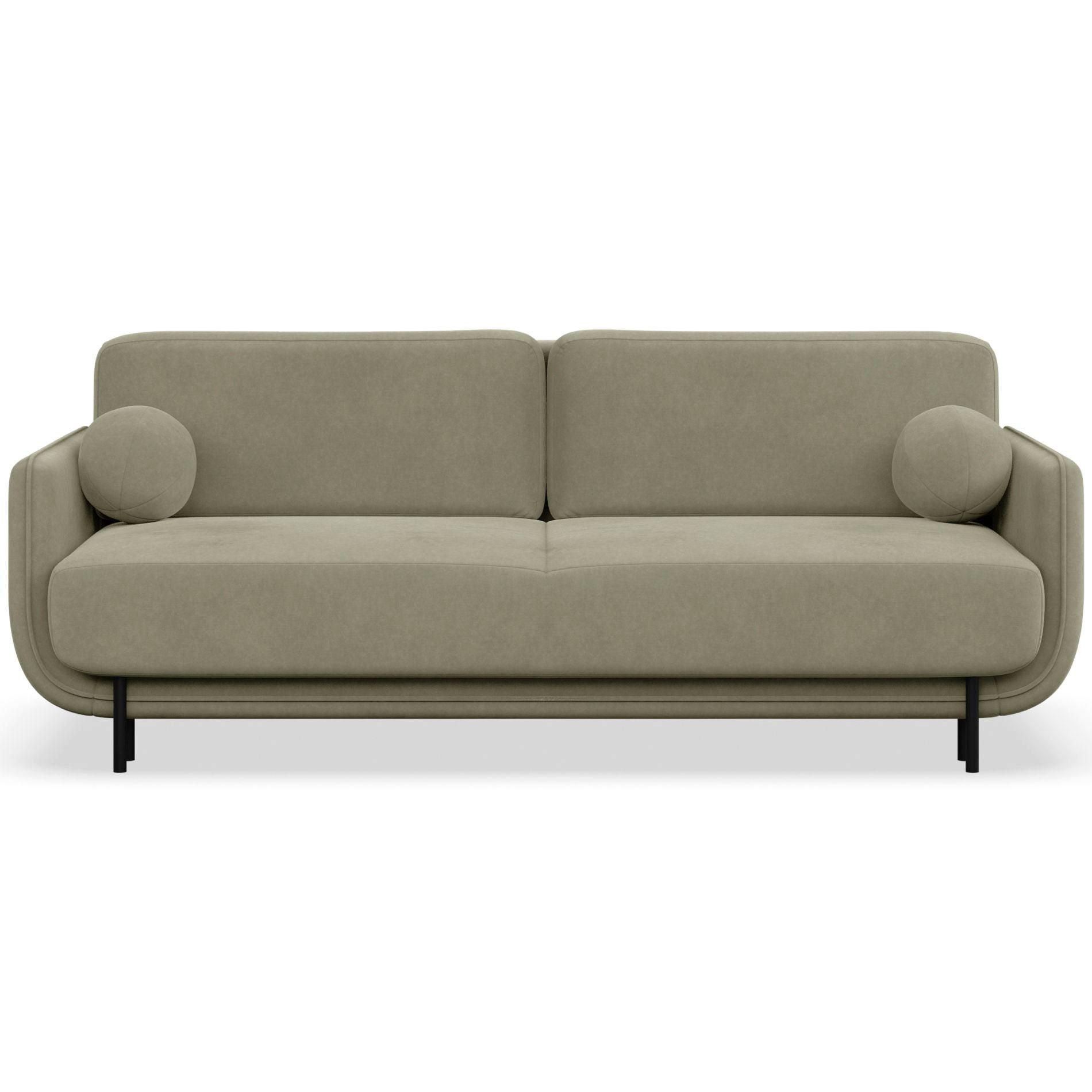 SCHLAFSOFA Ovals Salbeigrün - Schwarz/Hellgrün, Textil/Metall (236/95/96cm) - Selsey