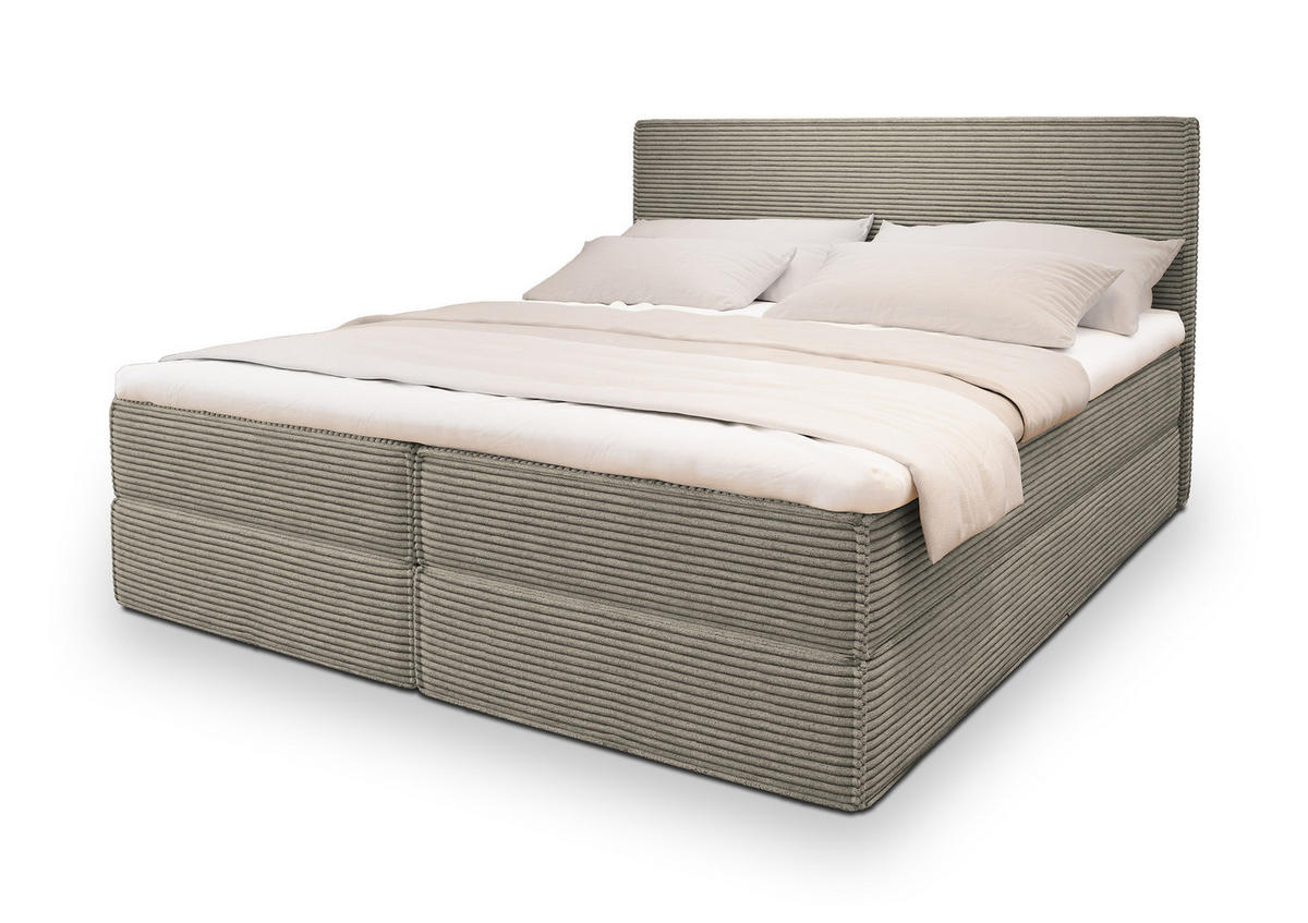 POSTEL BOXSPRING PELLIO 160x200 cm, s matrací a úložným prostorem, béžová - béžová, kompozitní dřevo/textil (160/200cm) - MASSENO