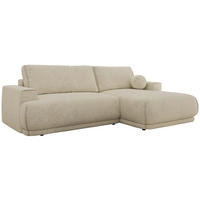 ECKSCHLAFSOFA RINA L Creme Strukture - rechts - Creme/Schwarz, Kunststoff/Textil (170/267cm) - MKS