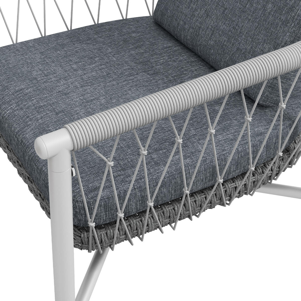 GARTENMÖBEL Set, PE Rattan, Grau - Grau, Kunststoff - Outsunny