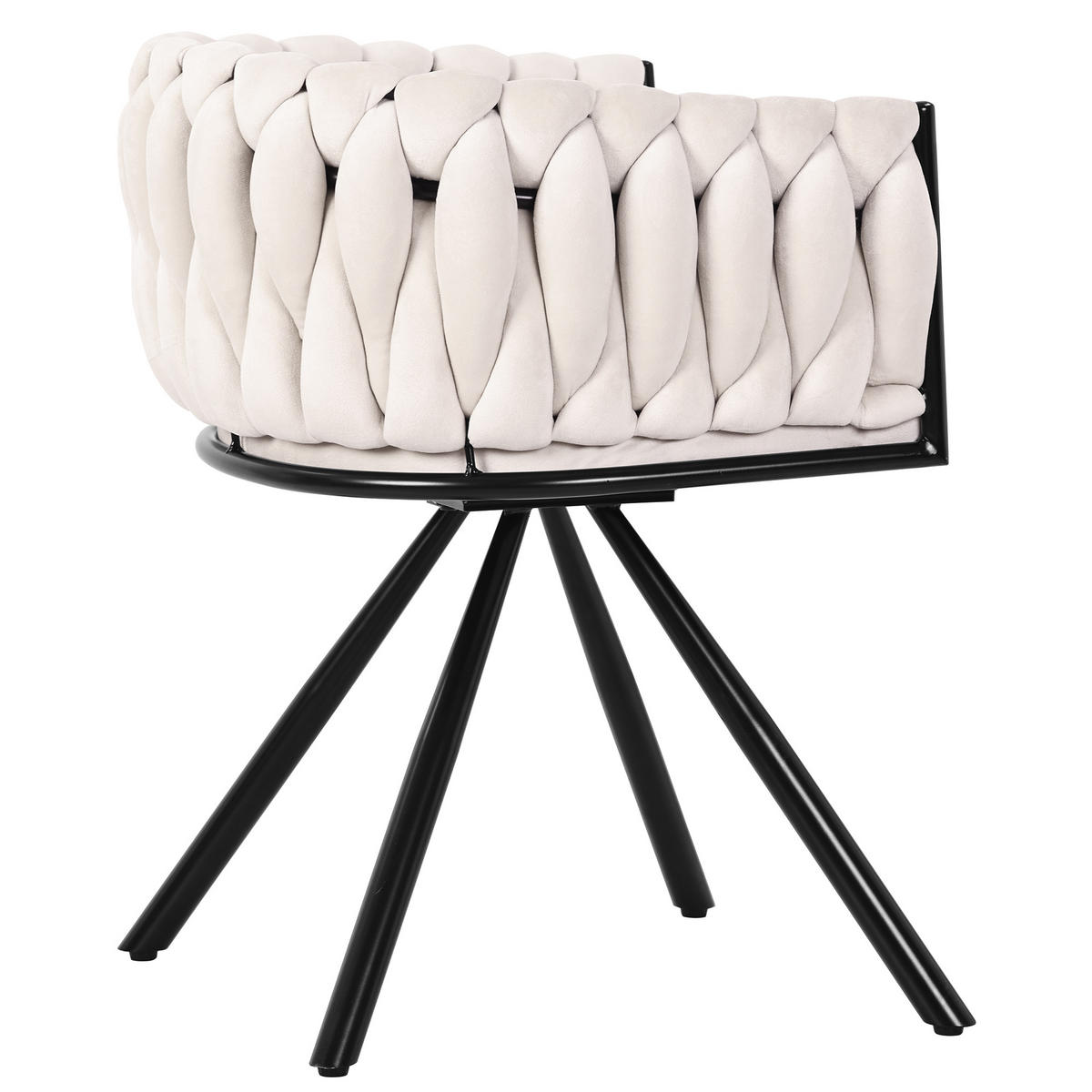 ESSZIMMERSTUHL 6er Samt Drehstuhl Metallbeine Beige Luxus - Beige, Textil (56/71/61cm) - FLIEKS