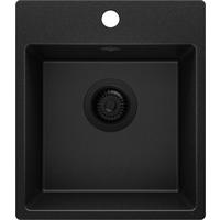 SPÜLBECKEN Riga Easy, 2-er set Alles Schwarz 38/44 cm 1 Becken + Ablauf-Set ab 40er Unterschrank - Schwarz, Kunststoff (38/19/44cm) - Primagran